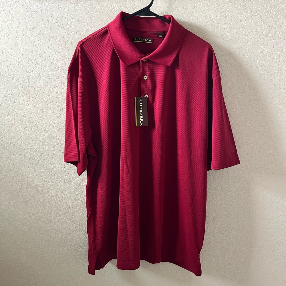 Cubavera Polo Big & Tall Men Red Short Sleeve NWT